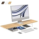 LA QUEENIE Monitor Stand Riser,Wood & Acrylic
