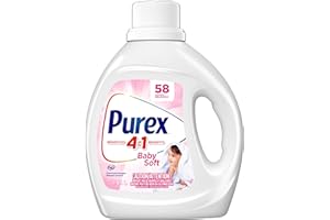 Purex Baby Soft, Concentrated Hypoallergenic Liquid Laundry Detergent for Babies, Free of Dyes, Pediatric Dermatologist Teste