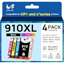 4 Cartucce D'inchiostro Compatibili HP 910XL Per OfficeJet 8015e, 8017e, 8018, 8022, 8022e - CMY IMAGE