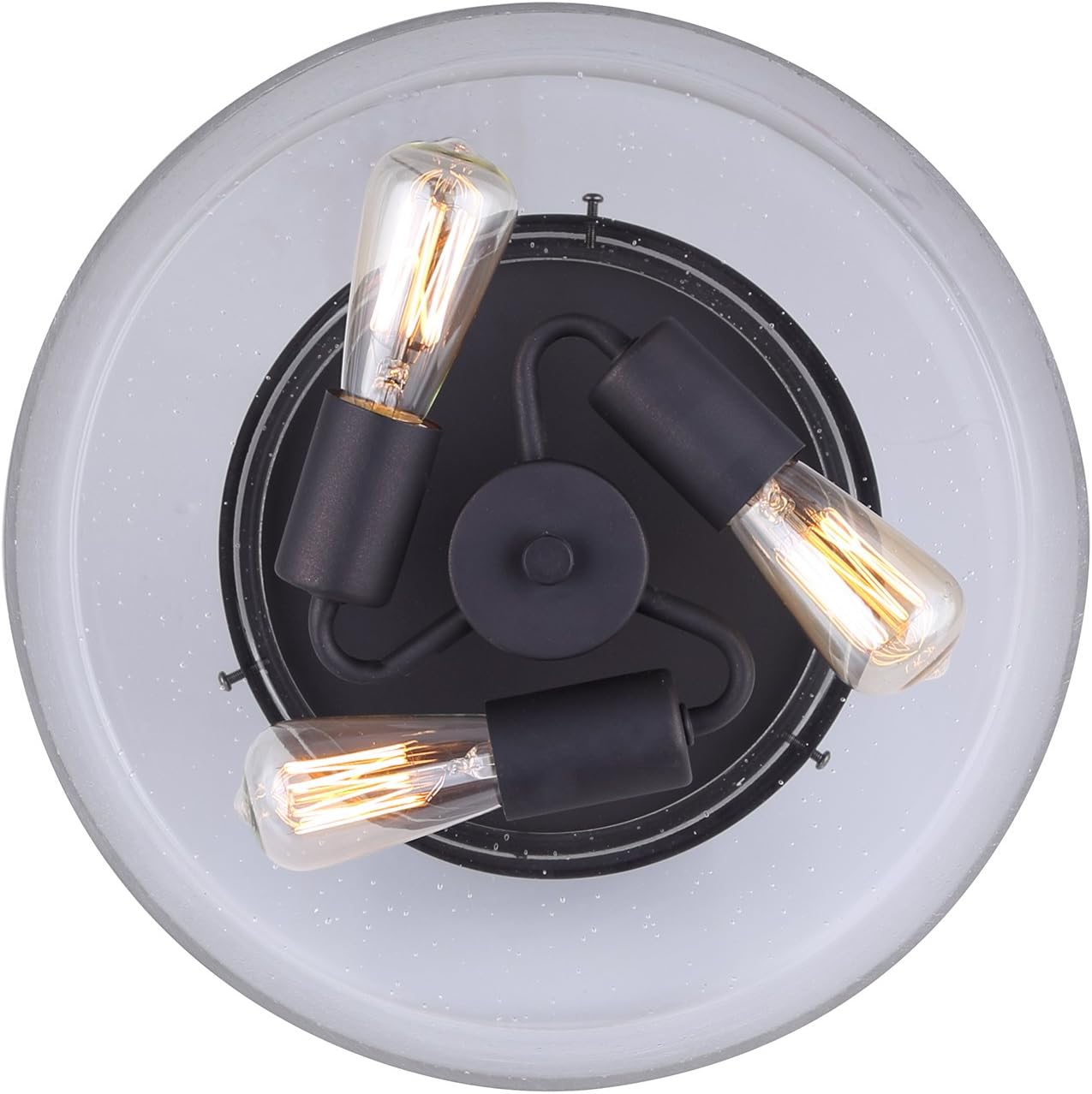 Canarm LTD ISF633A03ORB Nash 3 Bulb Semi-Flush Mount, Oil Rubbed Bronze with Seeded Glass, 3 Light - - 