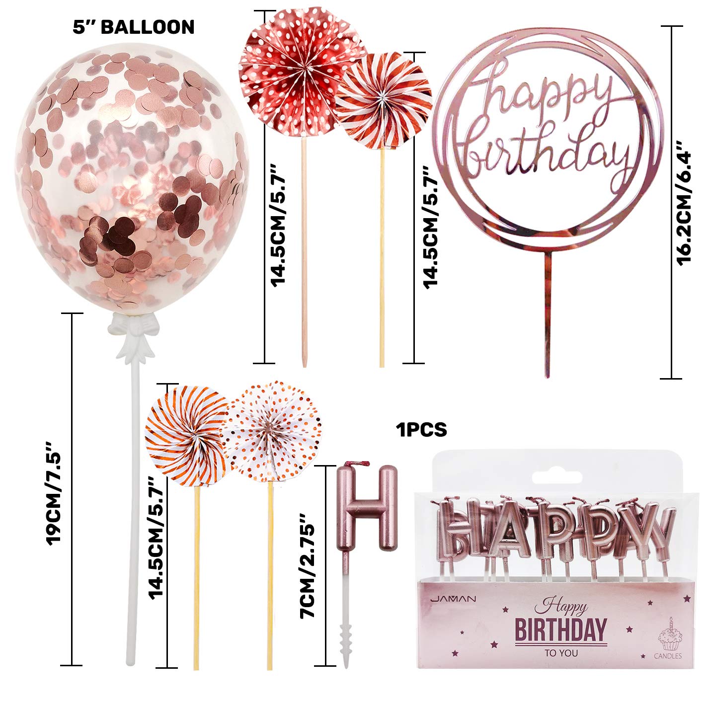 Mua MOVINPE Rose Gold Cake Topper Decoration with Happy Birthday ...