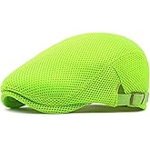 Lifup Unisex Mesh Newsboy Hat Breathable Summer Flat Cap Adjustable Gatsby Ivy Golf Cabbie Hat