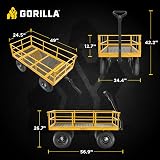 Gorilla Carts Heavy Duty Utility Cart 1200 Lb All Terrain Garden Wagon view 3