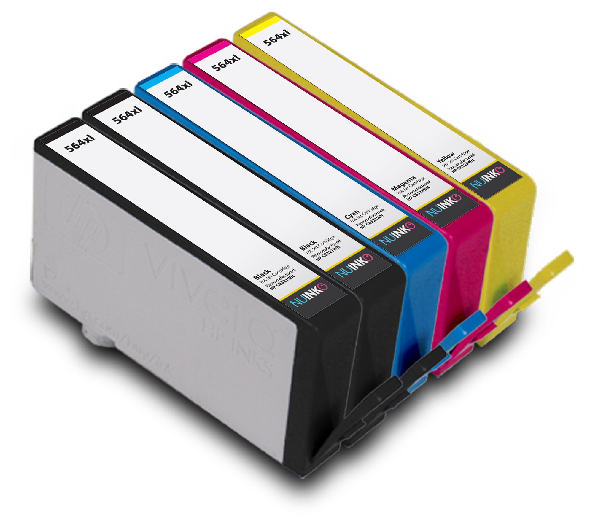 NUINKO Compatible Ink Cartridge Replacement for HP 564XL ( Black, Cyan, Magenta, Yellow , 5-Pack )