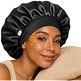 YANIBEST Silk Bonnet for Sleeping Women, Double Layer Hair Satin Bonnets with Elastic Band, Sleep Cap Curly Natural Hair