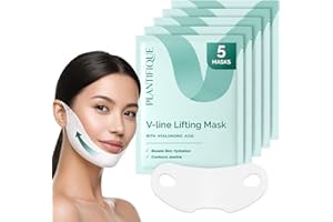 Plantifique V-Line Face Mask with Hyaluronic Acid, 5 Pack Chin Strap for Double Chin, V Line Lifting Masks - V Shape Face Tap