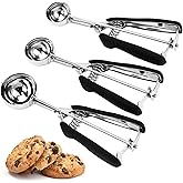 Cookie Scoop Set, 3Pcs Ice Cream Scoop, Cookie Scoops for Baking Set of 3, 18/8 Stainless Steel Cookie Scooper for Baking, Ic