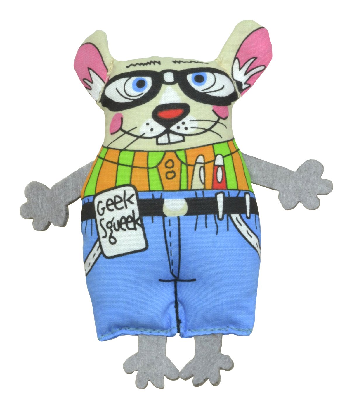 Petstages Madcap Geeky Squeaky Mouse Catnip Toy
