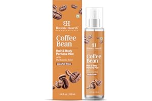 Botanic Hearth Coffee Bean Hair Perfume & Body Perfume Mist with Hyaluronic Acid – Alcohol-Free Body Spray for Long Lasting Fragrance & Hydration – Refreshing Coffee Scent, 3.4 fl oz / 100 ml