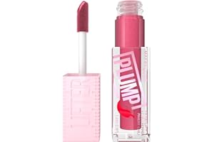 MAYBELLINE Lifter Gloss Lifter Plump, Plumping Lip Gloss with Chili Pepper and 5% Maxi-Lip, Mauve Bite, Sheer Mauve, 1 Count