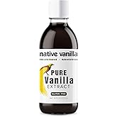 16 oz Pure Vanilla Extract - 100% Real Vanilla Extract - For Cooking, Drinks & Desserts - 100% Vegan, Sugar Free & Kosher - N