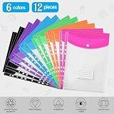 TOOELMON A4 Punched Pockets Wallets 12 Pack Plastic Document Files view 5