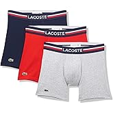 Lacoste mens Cotton Stretch Print Animation Boxer Briefs, 3-pack