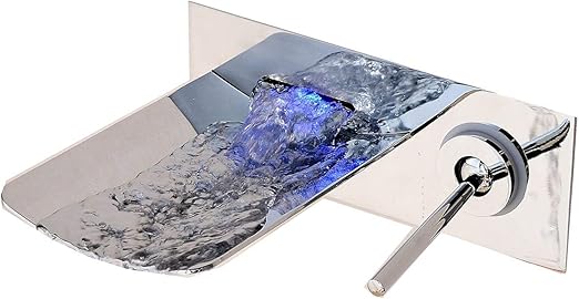Volvey Chrome Waterfall Bathroom Sink Faucet Vessel Faucet