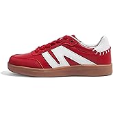 LUCKY STEP Women Classic Retro Gum Sole Fashion Sneakers Casual Tennis Skate Shoe Genuine Leather Walking Footwear Anti Slip Trainers