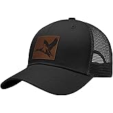 Leather Patch Trucker Hat-Adjustable Baseball Caps,Snap Back Trucker Cap Gift for Men Women Accessory
