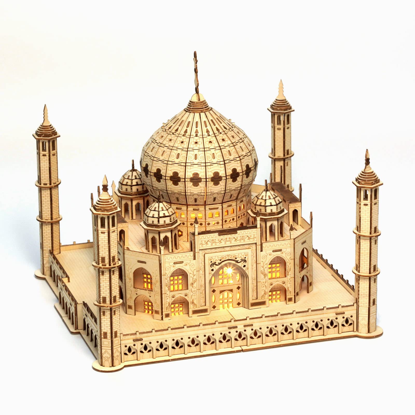 Cuteefun Architecture Model Kit Taj Mahal, 3D Wooden Puzzle for Teens Adults to Build, Make Your Own Woodcraft Kit, Gift Idea for Birthdays Christmas