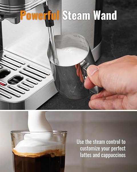 SHARDOR ESPRESSO MACHINE 20 BAR, PROFESSIONAL ESPRESSO MACHINE WITH MILK FROTHER AND TOUCHSCREEN, EXPRESSO COFFEE MACHINES WITH ADJUSTABLE TEMPERATURE,FOR CAPPUCCINO, LATTE
