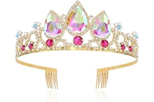 Velscrun Girls Rapunzel Crown, Princess Tiara Headband, Multicolored Crowns for Birthday Party and Halloween Cosplay