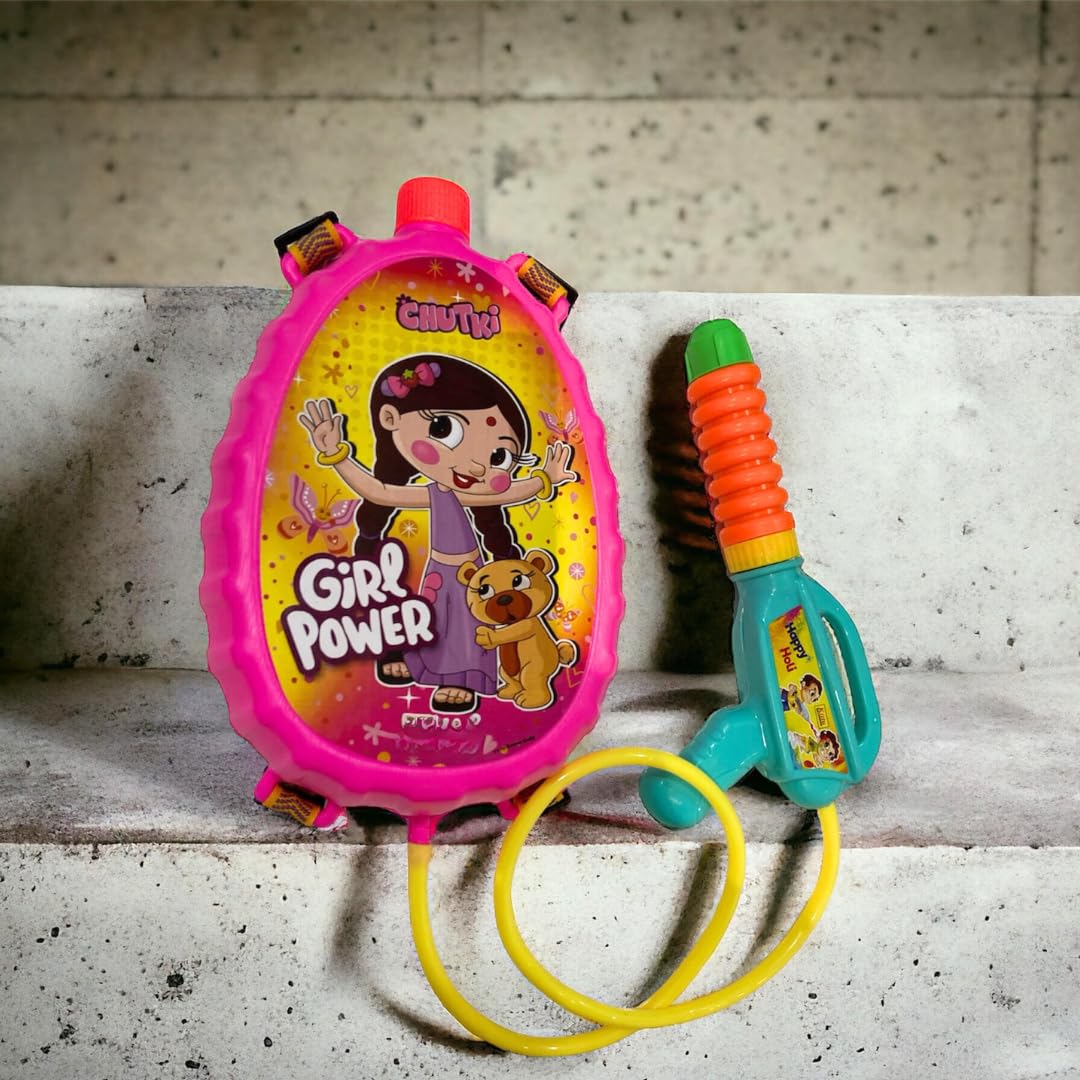 Storio Holi Water Toy Gun with Pressure Mechanism for Long Throw, Back Holding Tank, Back Holding Tank - Chutki & Friends 4