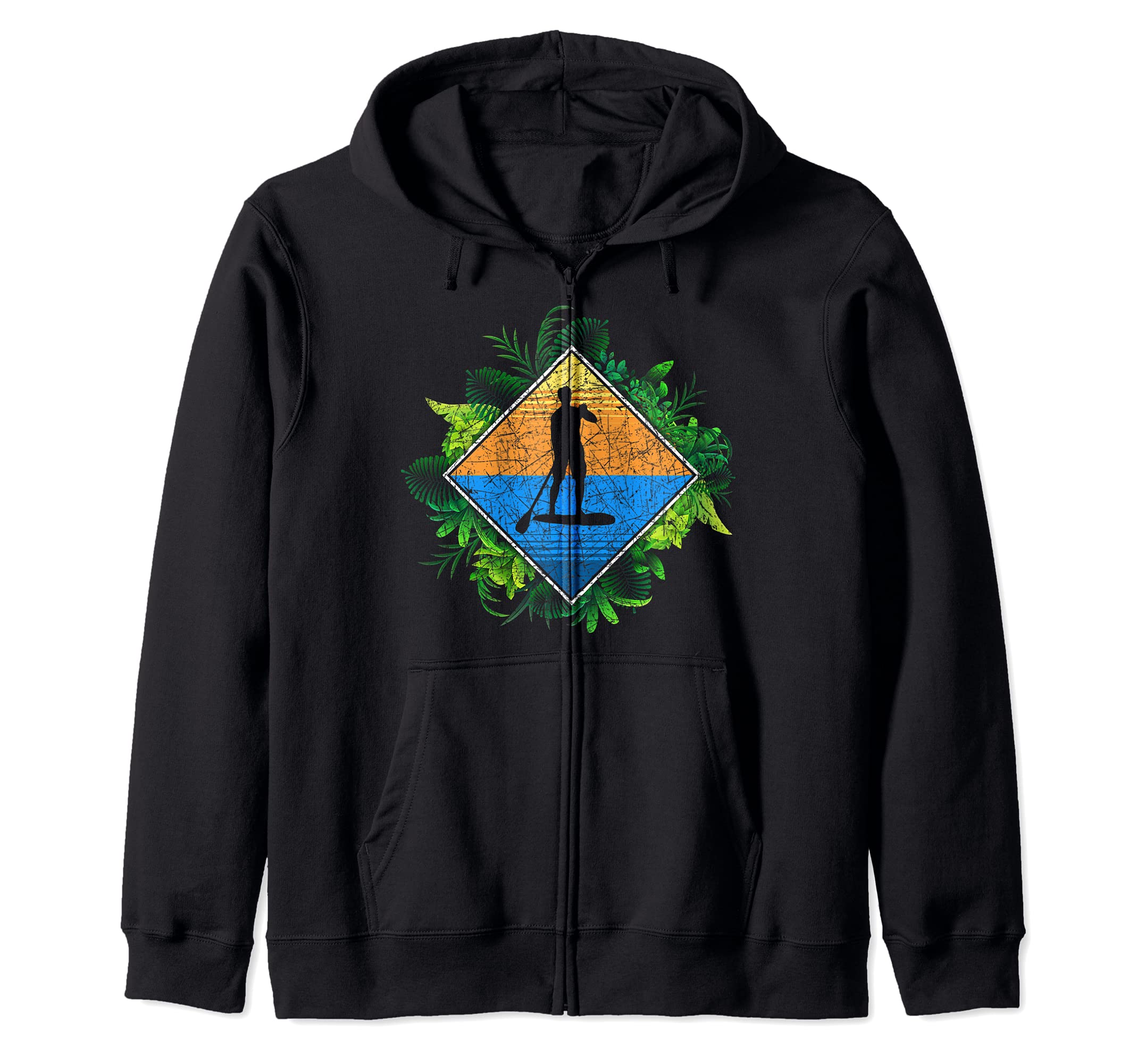 Paddleboarder Jungle SUP Outdoor Sports Stand Up Paddling Zip Hoodie