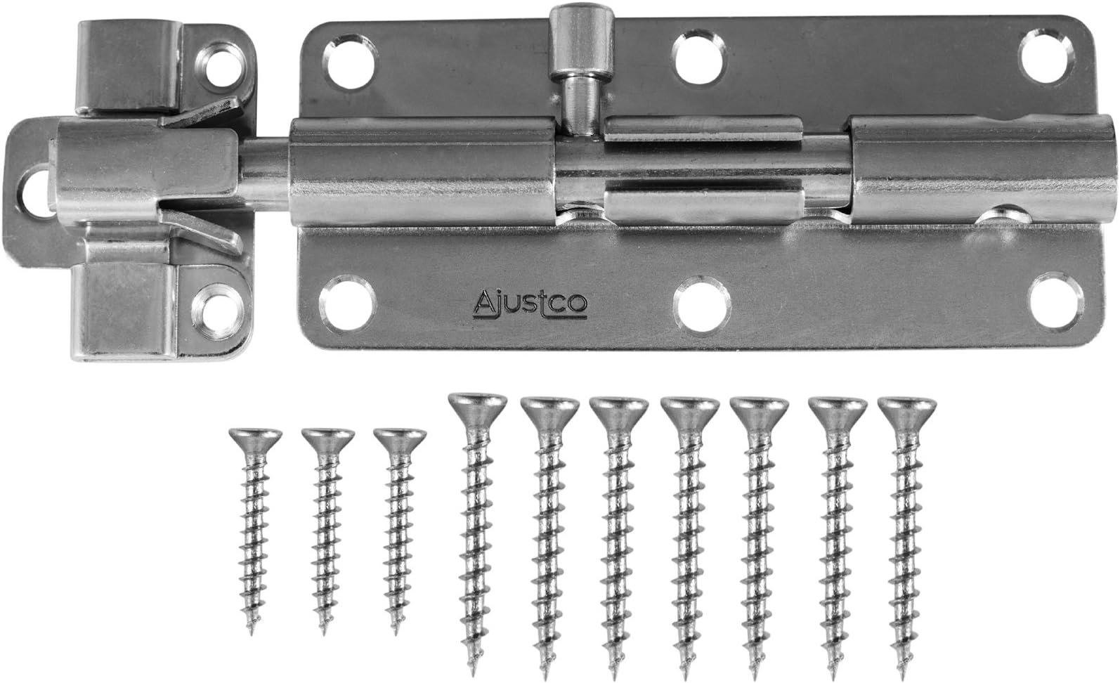 AjustLock 6 Inch Heavy Duty Stainless Steel Barrel Bolt Lock