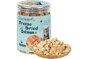 Freeze-Dried Salmon Treats for Cats & Dogs Food Topper– 100% Wild Caught, Single Ingredient, High-Protein, No Additives or Pr