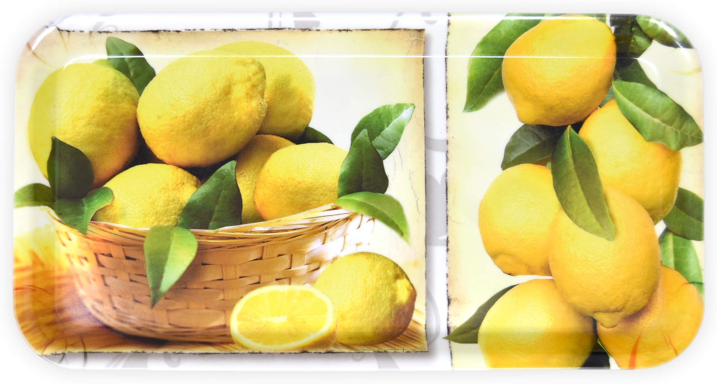 Lashuma Rectangular Trays Melamine Serving Trays Printed Design, Plastic, Zitrusbaum, 30 x 15 cm