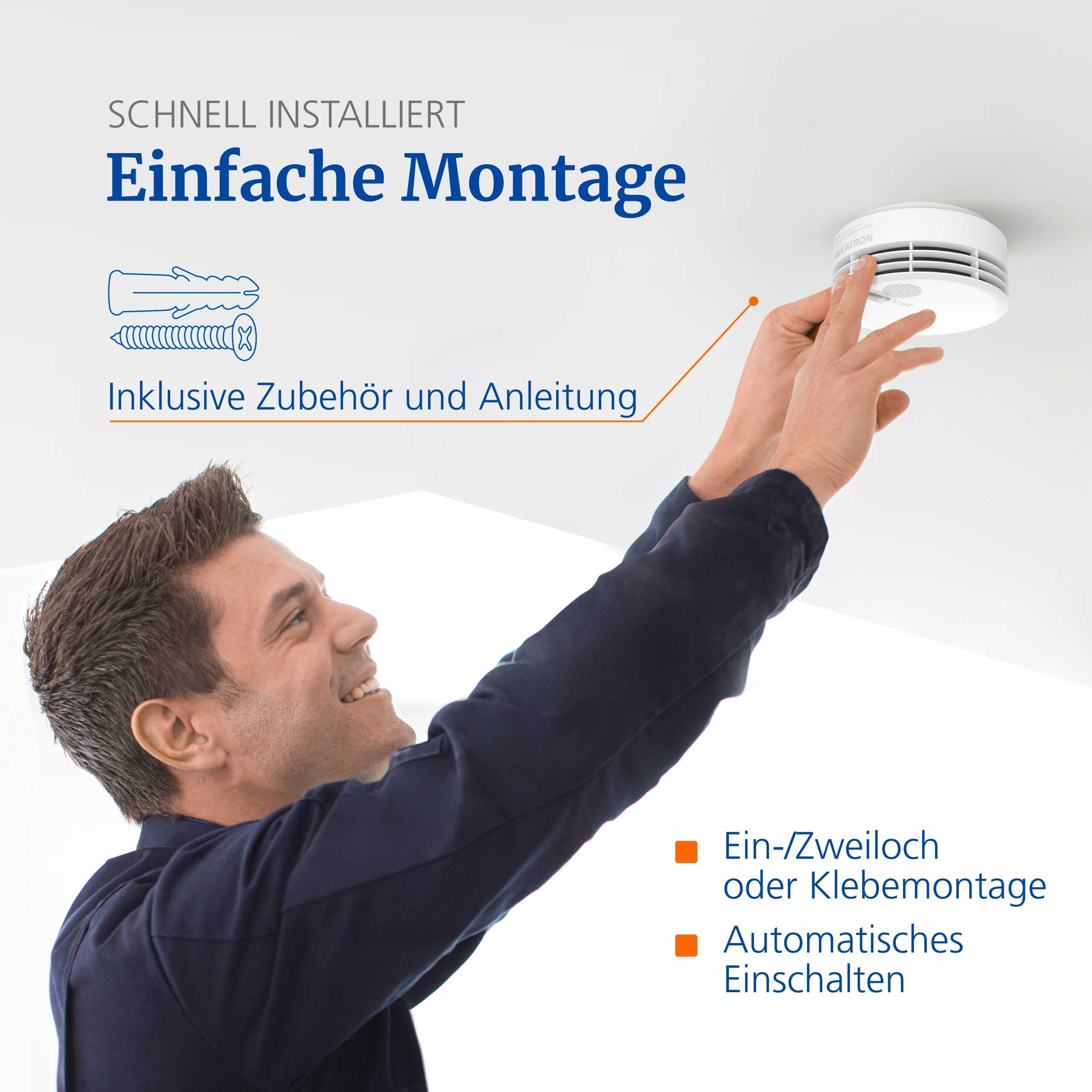 Hekatron Genius Plus – Rauchmelder 10 Jahre Batterie – Testsieger Stiftung Warentest – Made in Germany – inkl. 1x Klebepad – App-unterstützt – Feuermelder – mehrsprachig – 1 Stück 4