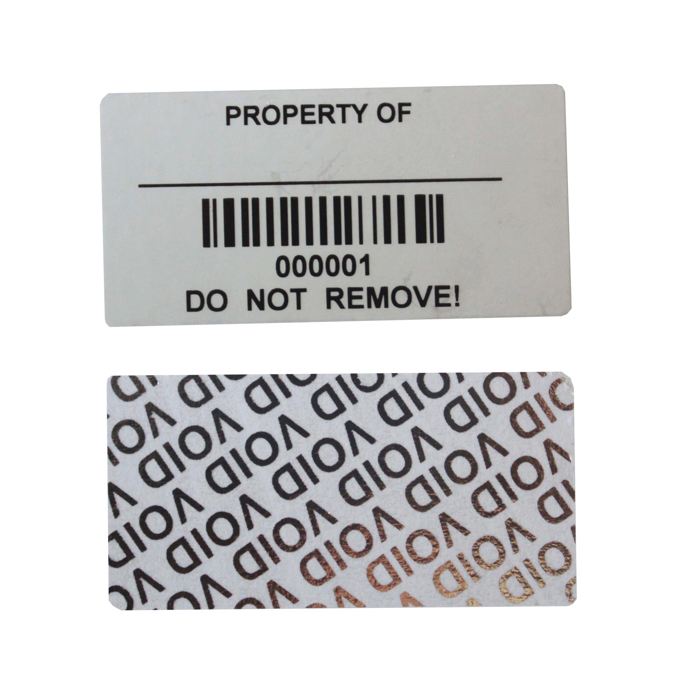 100pcs Custom 1” x 2” Write-on Tamper Evident Numbered Asset Tag Property ID Industrial Labels (Mat Silver Metalized, Pre-Printed Barcode, Waterproof – TamperSeals Group)