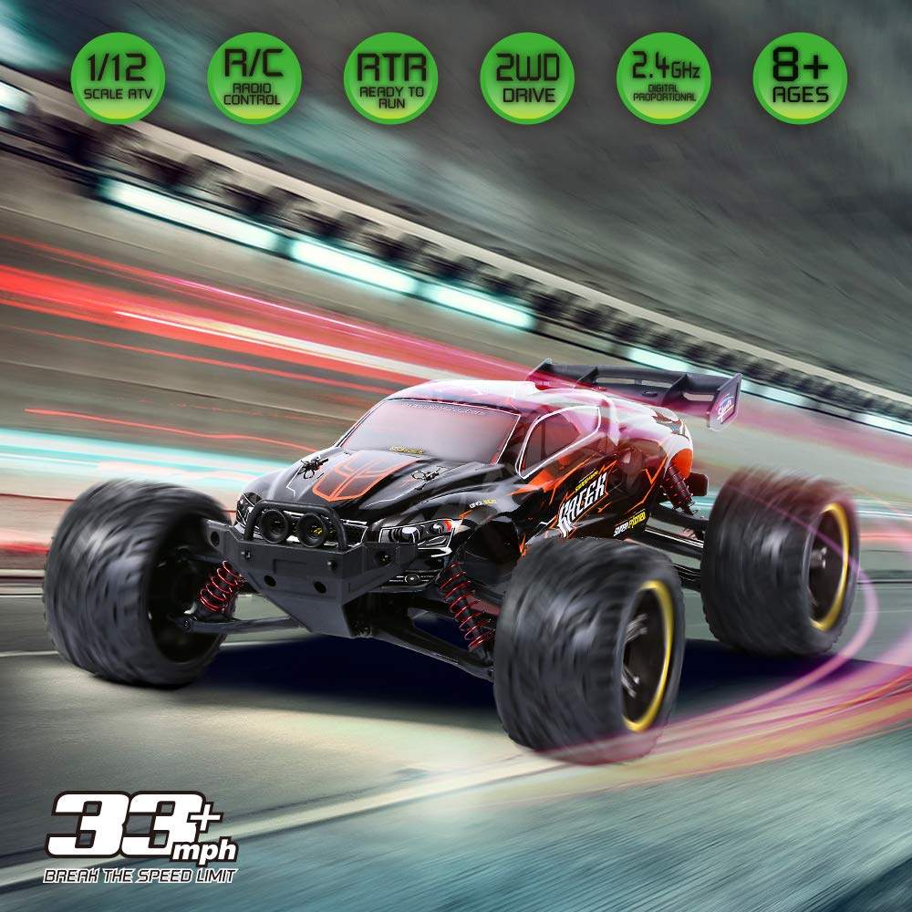 GPTOYS S912 Remote Control Truck Off-Road 1:12 Scale 2.4 GHz 2WD – Orange (3rd Version)