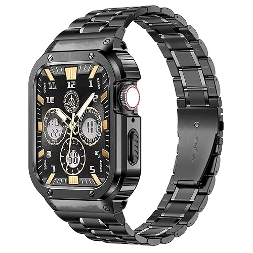 MioHHR Stainless Steel Watch Band with Case Compatible with Apple