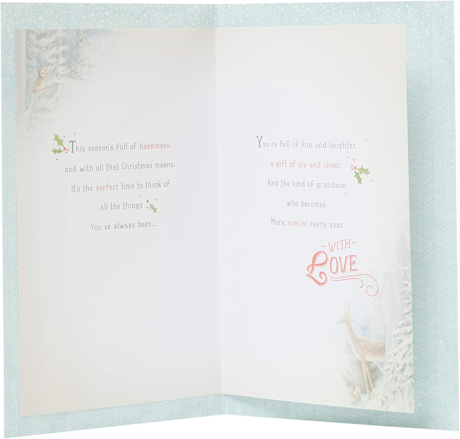 Grandson Christmas Card- for Grandson- Traditional Grandson Christmas Card with Nice Words- Gift Card for Him- Christmas Gifts for Grandson - Image 3