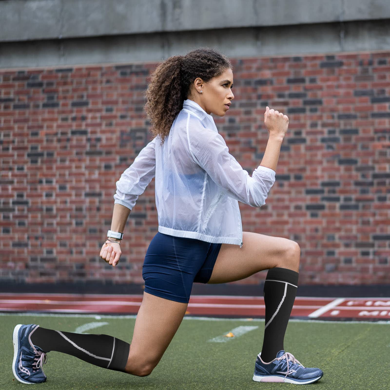 Compression Socks for Women Men Circulation Knee High 8 Pairs for Nurses, Running, Travel, Athletic