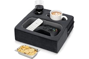 Zettfuly Couch Cup Holder, Couch Caddy, Couch Drink Holder, Bed Cup Tray, Sofa Cup Holder Remotes Holder for Cups, Headphones, Snacks and Phones, Use it on Car, Pack, Beach, RV, and More