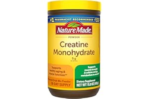 Nature Made Micronized Creatine Monohydrate Powder 5 g per Serving, Unflavored Drink Mix Powder, Muscle Support, 450 g, 90 Day Supply
