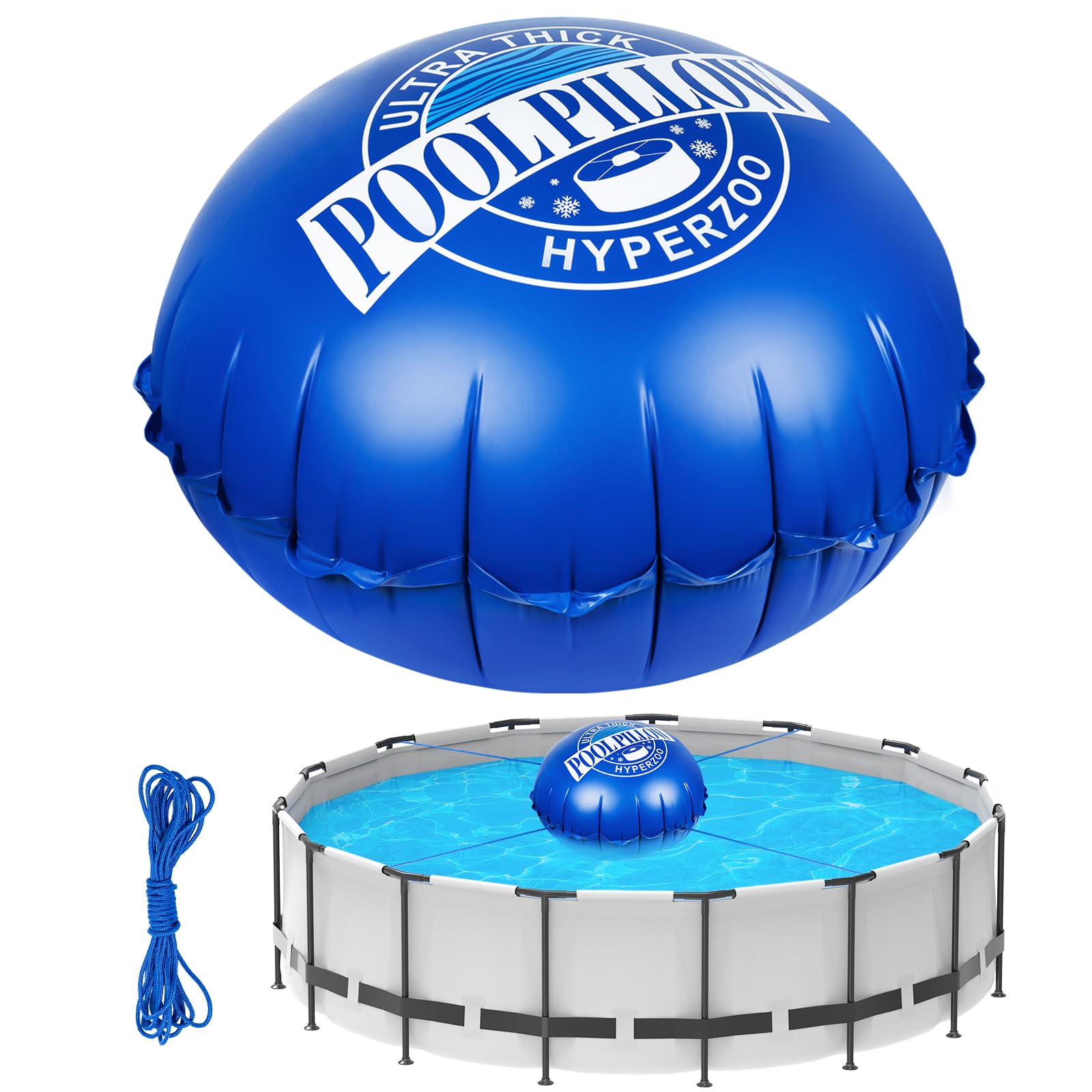 4x4 Ft Pool Pillows for Above Ground Pools, Hyperzoo 0.5mm PVC Cold ...