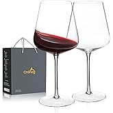 CnSneg Crystal Wine Glasses Set of 2, Large Wine Glass 25OZ, Hand Blown, White/Red Wine Glasses for Wedding, Anniversary, Christmas