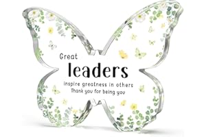 Glydein Bosses Day Gifts for Women, Boss Lady Gifts for Women, 5x3.8x0.5 Inch Butterfly Acrylic Plaque Decor, Birthday Retirement Leaving Going Away Boss Day Christmas Gift for Female Boss Leaders Manager