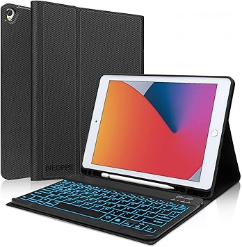 Amazon Com Ipad 10 2 8th Gen Case With Keyboard Iveoppe 7 Colors Backlit Detachable Keyboard Magnetic Smart Case With Pencil Holder For Ipad 10 2 8th Gen 2020 7th Gen 2019 Ipad Pro 10 5 2017 Ipad Air