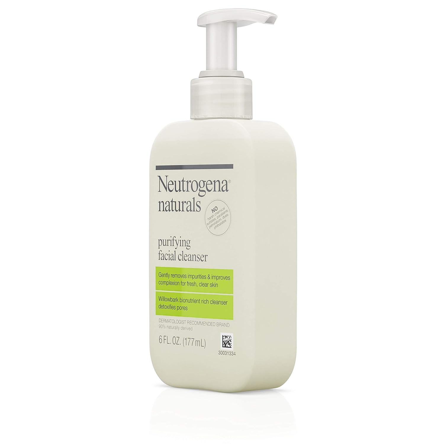 Neutrogena Naturals Purifying Daily Facial Cleanser with Natural Salicylic Acid from Willowbark Bionutrients, Hypoallergenic, Non-Comedogenic & Sulfate-, Paraben- & Phthalate-Free, 6 fl. oz: Beauty
