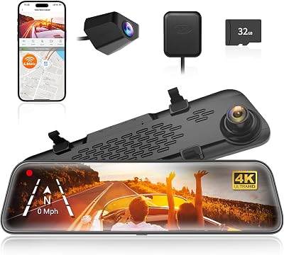 WOLFBOX G840S 12 inch 4K mirror dash cam with backup camera and GPS