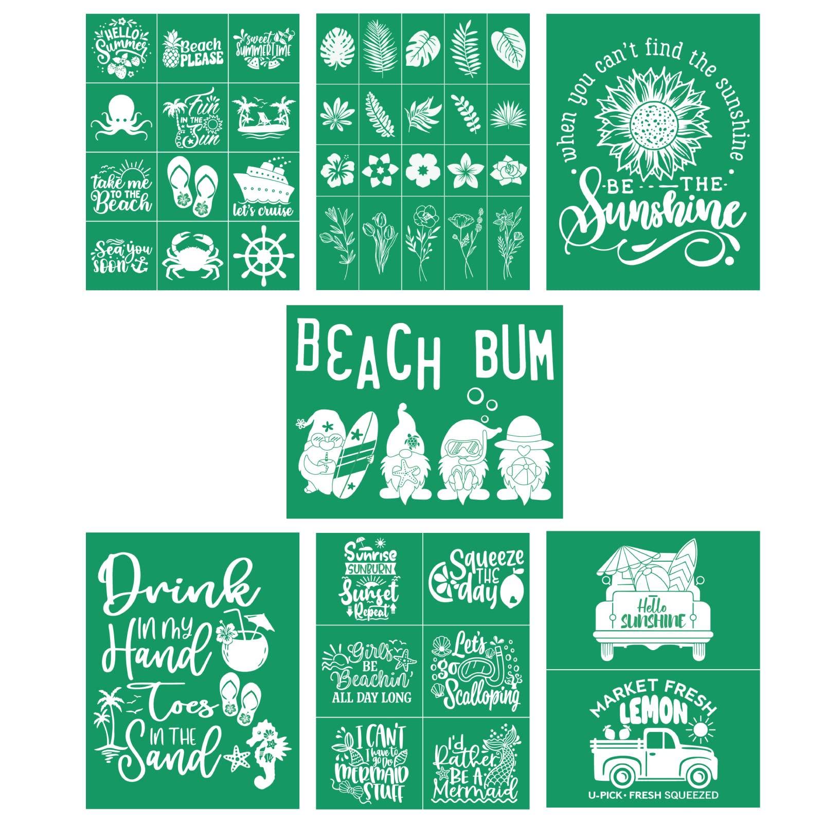 DGAGA 7PCS Christmas Silk Screen Stencils Reusable Self Adhesive Christmas DGAGA 7PCS Christmas Silk Screen Stencils Reusable Self Adhesive