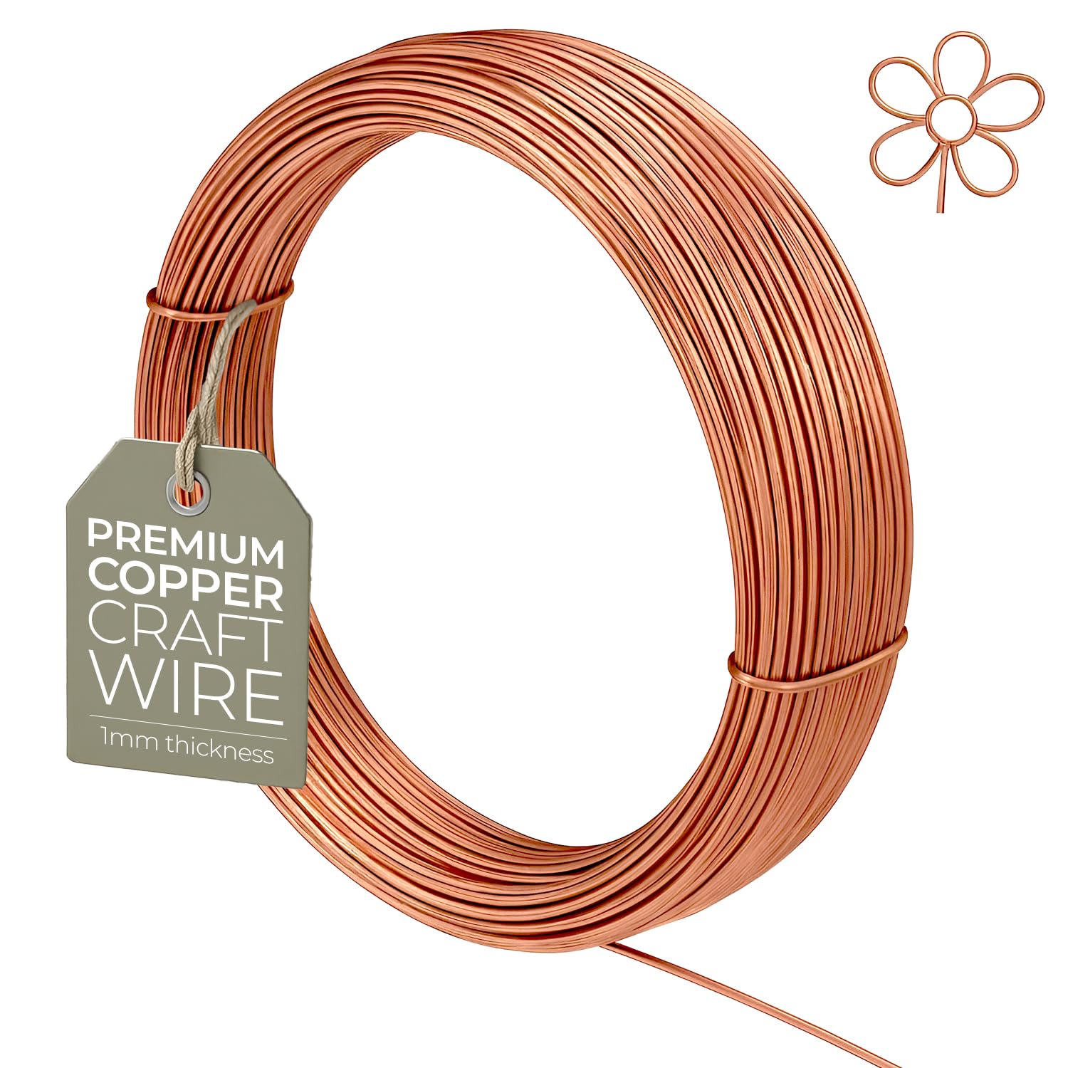 1mm (18 Gauge) x 4m Copper Non-Tarnish Craft Wire for Jewellery, Wire Wrapping, Sculpting, Hobby Craft, Wire Modelling
