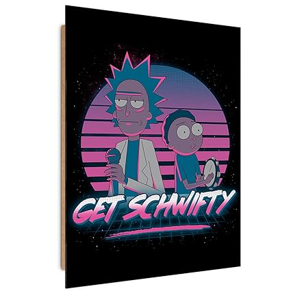Feeby. Wandbilder - 1 Teilig- 40x60 cm - Bilder Kunstdrucke Deko Panel, Get Schwifty - DDJVigo, Anime, Violett