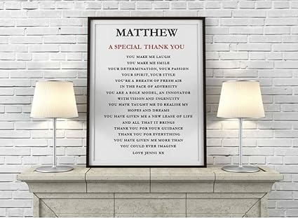 Personalizzato Amicizia Grazie Poesia Stampa Su Tela Regalo Compleanno Natale Ringraziamento Occasione Speciale Personalizzazione Durante Il Processo Per Nero Amazon It Casa E Cucina