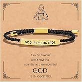 Roe Dolph God Is In Control Bracelet Inspirational Bracelets for Women Christian Faith Bracelets Adjustable Braided Tube Motivational Birthday Jewelry Inspirational Gifts for Women Trendy 2026