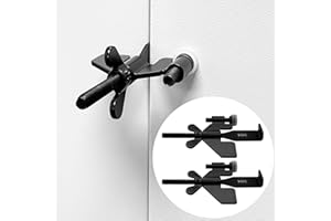 RERISHOM 2 Pack Black Portable Door Lock Home Security Door Locker Travel Lockdown Locks for Additional Safety and Privacy Perfect for Traveling Hotel Home Apartment College