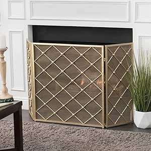 Pantalla Chimenea Pantalla 3 Panel Chimenea Chimenea Puerta, Hierro