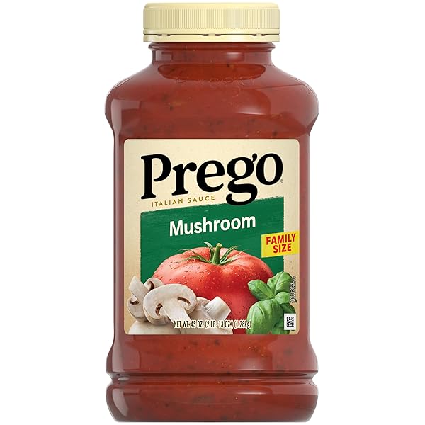 PREGO MUSHROOM PASTA SAUCE, 45 OZ JAR